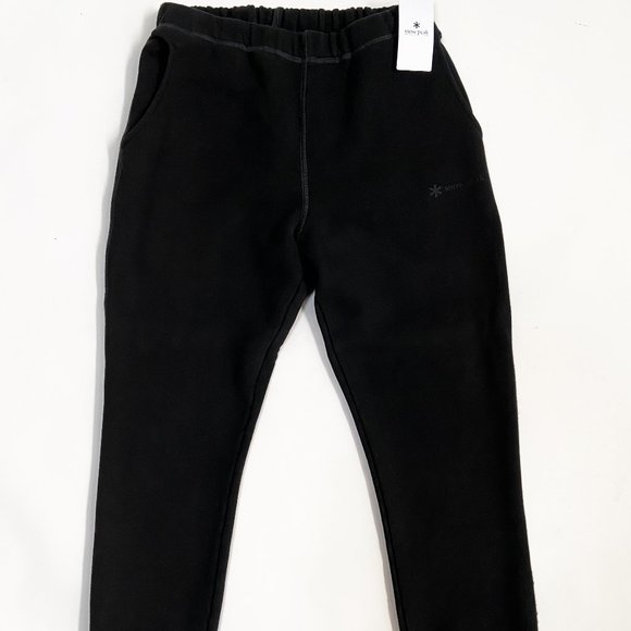 NWT SNOW PEAK x INOUE BROTHERS Japan Sweatpants Knit Cotton Logo Print Black L - Picture 1 of 14